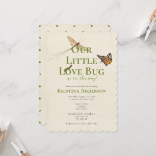 Söt vår lilla kärleksbugs baby shower inbjudningar