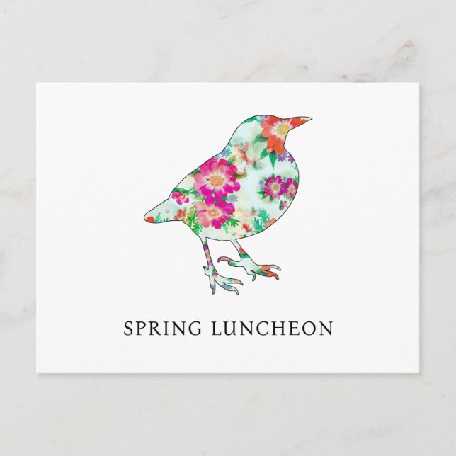 Söt vår-lunchinbjudan vykort (Framsida)