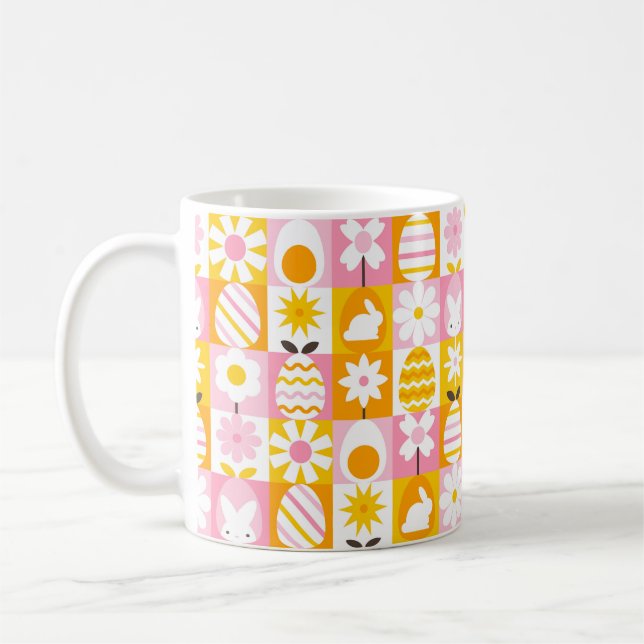 Söt vår påskpatchwork  kaffemugg (Vänster)