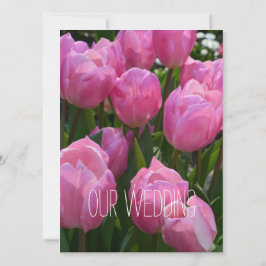 Söt vår rosa tulpanblommor Christian bröllop Inbjudningar