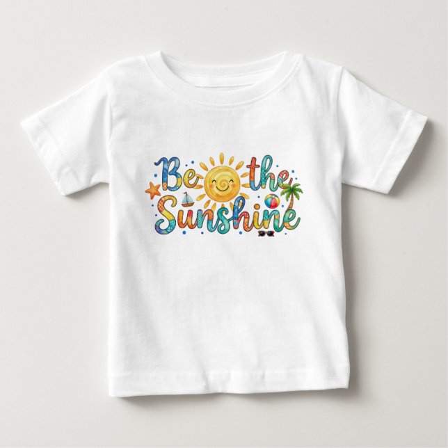 Söt Var Solsken Retro Sommar Baby T-Shirt (Framsida)