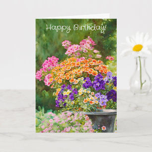Söt Vår Summer Garden Flowers Birthday Kort