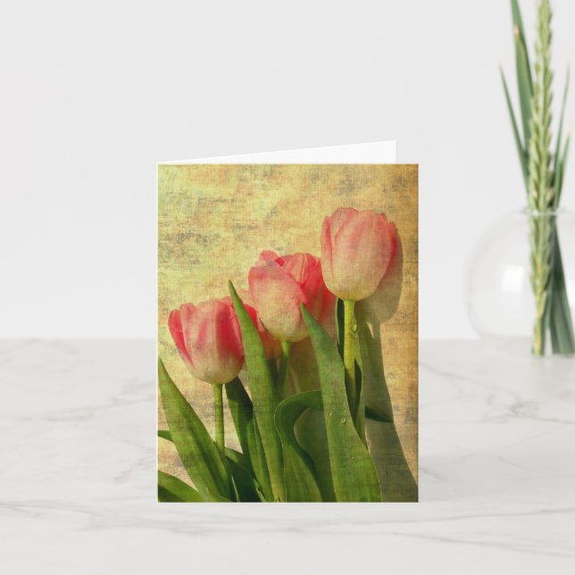 Söt Vår Tulips Notecards Helgkort (Framsida)
