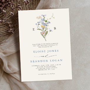 Söt Vår Wildblomma Meadow Garden Wedding Wedding Inbjudningar