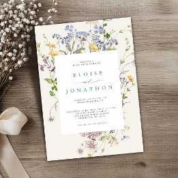 Söt Vår Wildblomma Meadow Garden Wedding Wedding Inbjudningar