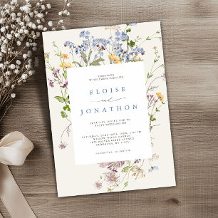 Söt Vår Wildblomma Meadow Garden Wedding Wedding Inbjudningar