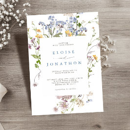 Söt Vår Wildblomma Meadow Garden Wedding Wedding Inbjudningar
