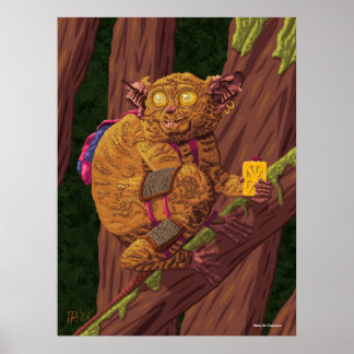 Söt Varelse Skogstjuv Fantasy Konst Bild Poster