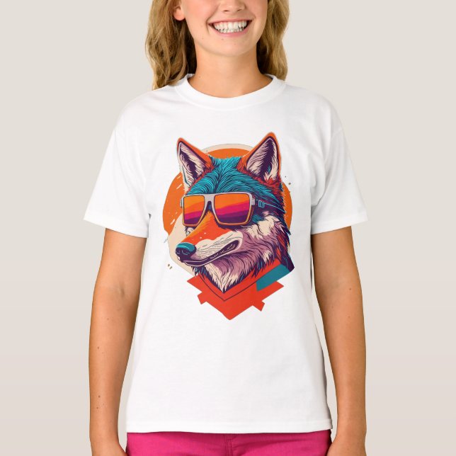 SÖT VARG SOM BÄR SOLGLAS. T SHIRT (Framsida)