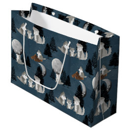 Söt vargflock skogsnatt himmel måne