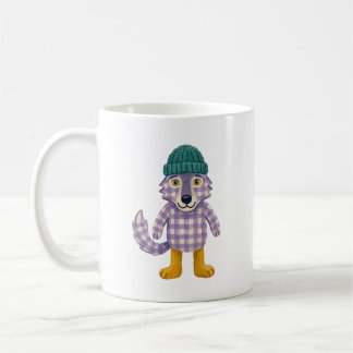 Söt vargstickad mössa-mugg kaffemugg