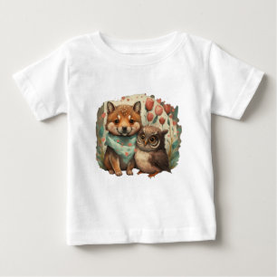 Söt vargvalp och uggla t shirt