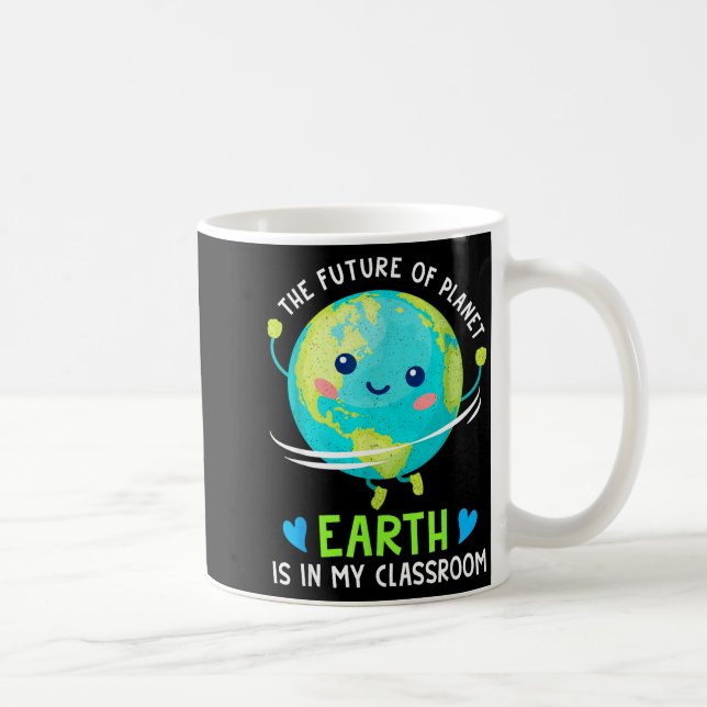 Söt värld jordens dag planetens framtid är i kaffemugg (Höger)