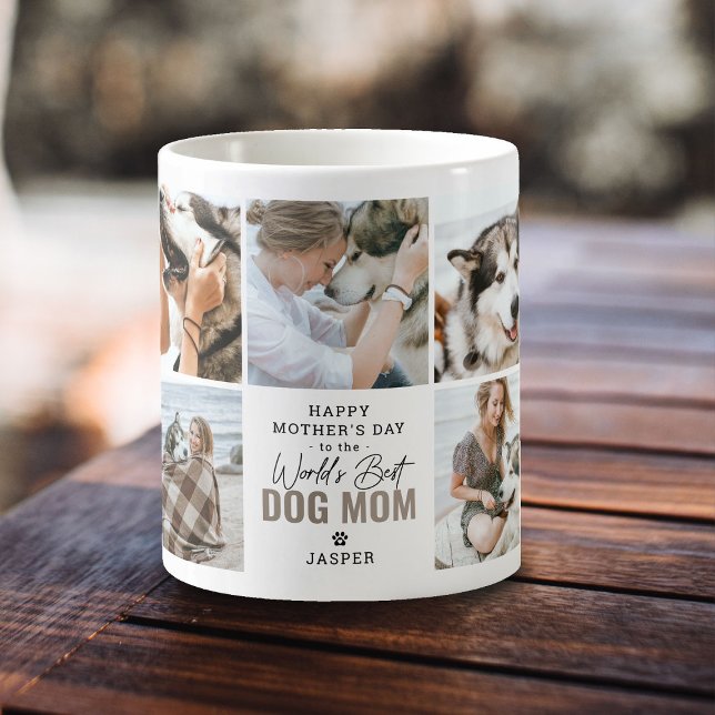 Söt 'Världens bästa hundmamma' Mors dag Kaffemugg (Skapare uppladdad)