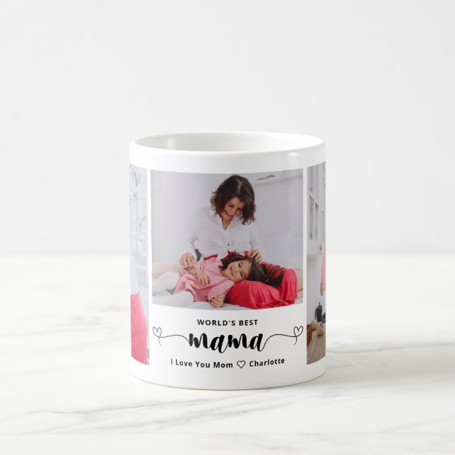 Söt världens bästa mamma fotokollage mors dag  kaffemugg (Center)