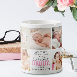 Söt 'Världens bästa pappa' 1:a fars dag Rosa Kaffemugg
