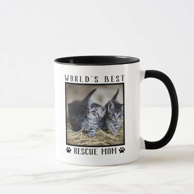 Söt världens bästa räddande mamma tassavtryck husd mugg (Höger)