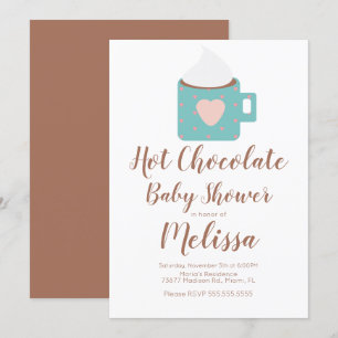 Söt varm choklad lägereld mugg tjej baby shower I Inbjudningar