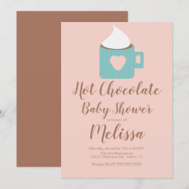 Söt varm choklad lägereld mugg tjej baby shower inbjudningar