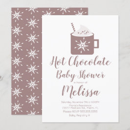 Söt varm choklad lägereld mugg vinter baby shower inbjudningar