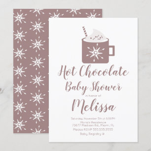 Söt varm choklad lägereld mugg vinter baby shower inbjudningar