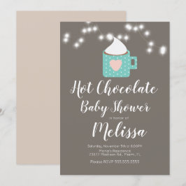 Söt Varm Choklad Lägereldsmugg Babyfirande Inbjudningar