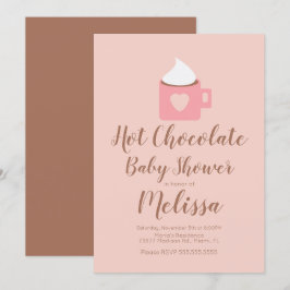 Söt Varm Kakao Läggereldsmugg Tjej Baby Shower Inbjudningar