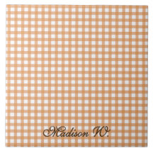 Söt varm orange gingham-mönster