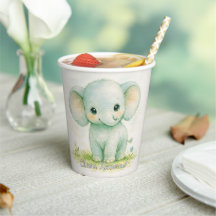 Söt varsamt jätteelefant akvarell baby shower