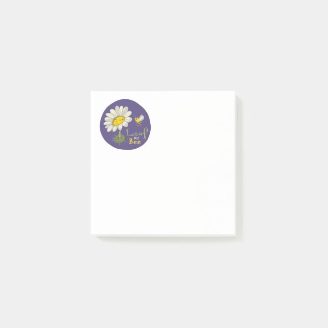 Söt vårscen med tusenskönsblomma och bi post-it block (Framsida)