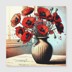 Söt Vas Red Poppies ai art