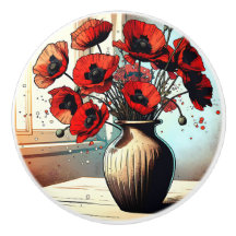 Söt Vas Red Poppies ai art
