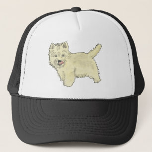 Söt västlig Highland Terrier Hund Konst Målningsde Truckerkeps