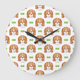 Söt vattenfärg Beagle hund väggklocka