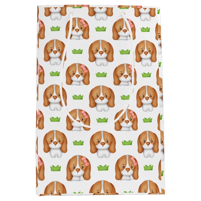 Söt vattenfärg Beagle hundpresentpåse (Framsidan)