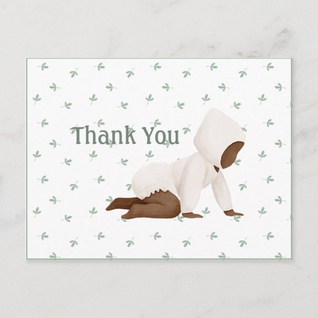 Söt vattenfärg Bebis Enkel Tacksamhets Postkort Vykort (Framsida)