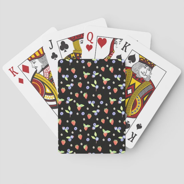 Söt vattenfärg blåbär jordgubb Muster Casinokort (Baksidan)