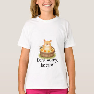 Söt vattenfärg Capybara i varmbad med apelsiner & T Shirt