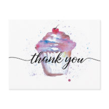 Söt vattenfärg cupcake Ingen logotyp Bageri