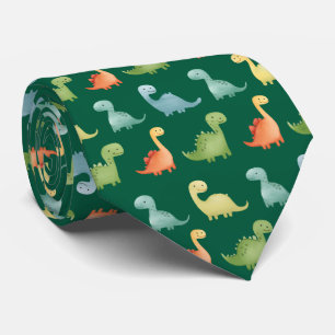 Söt vattenfärg dinosaurie mönster slips