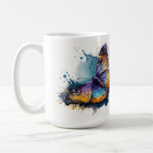 SÖT VATTENFÄRG FÖR FLYGBUTTERFLIK KAFFEMUGG