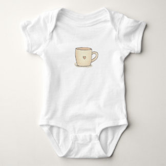 Söt vattenfärg kaffekopp med ett hjärta t shirt