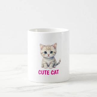 Söt vattenfärg katt kaffemugg