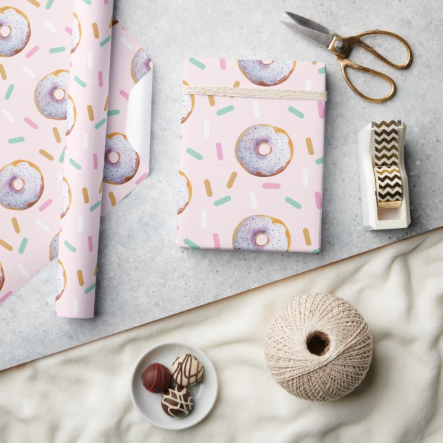 Söt vattenfärg med glasyr Muffinsmönster Presentpapper (Hantverk)