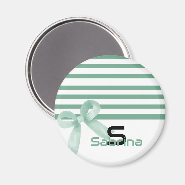 Söt vattenfärg mintbåge ränder magnet (Front/Back)