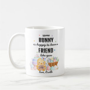 Söt vattenfärg Någon kanin Vänskap Påskpresent Kaffemugg