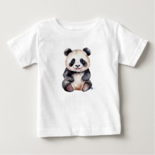 Söt vattenfärg på babypanda t shirt