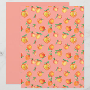 Söt vattenfärg Peach Mönster