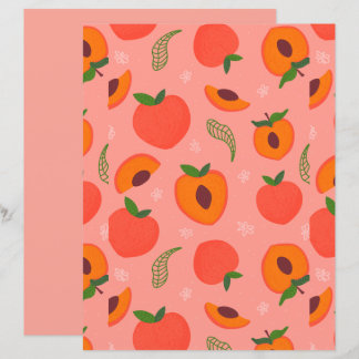 Söt vattenfärg Peach Mönster