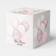 Söt vattenfärg rosa vita ballonger fest